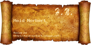 Heid Norbert névjegykártya